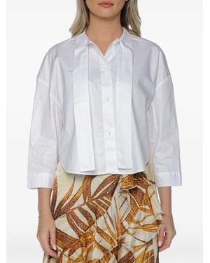 ARMANI EXCHANGE Cropped Paneled Shirt - White