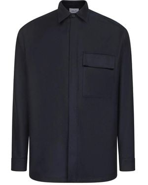 D4.0 Camicia Con Taschino E Bottoni - Blu
