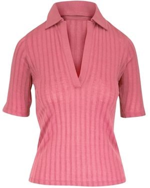 Vince Ribbed T-Shirt - Pink