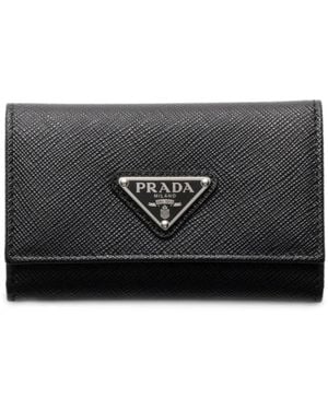 Prada Funda Para Llaves De Piel Saffiano - Gris