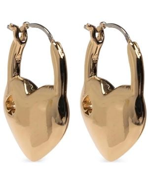 Kate Spade Heart-Pendant Hoop Earrings - White