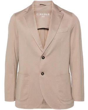 Circolo 1901 Single-Breasted Piqué Blazer - Natural