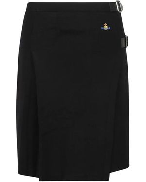 Vivienne Westwood Buckle-Fastening Pleated Midi Skirt - Black