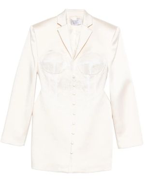 GIUSEPPE DI MORABITO Lace-Overlay Jacket - White