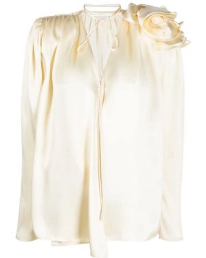 Magda Butrym Blusa drappeggiata crema - Bianco