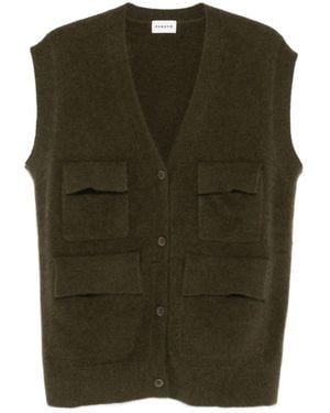 P.A.R.O.S.H. Maglia Cardigan Ohne Ärmel - Grün