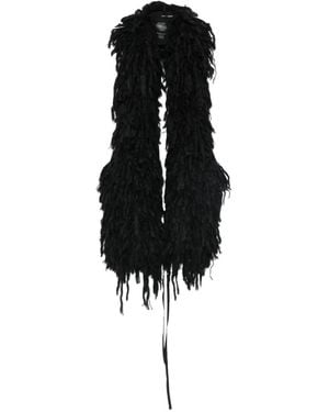 Isabel Benenato Fringed Scarf - Black