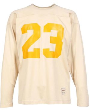 Dear BORO Number-Print T-Shirt - Yellow