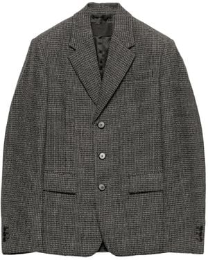Prada Button Triangle Wool Jacket - Gray