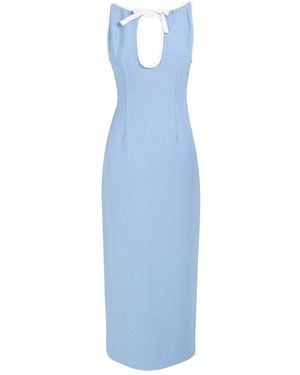 ROWEN ROSE Hole-Detail Maxi Dress - Blue