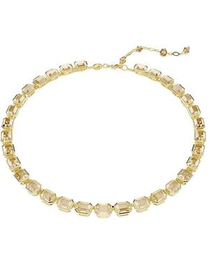 Swarovski Millenia Tennis-Tone Emerald-Cut Necklace - Metallic