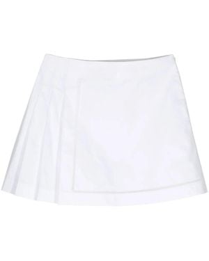 Shiatzy Chen Pleated Cotton Miniskirt - White