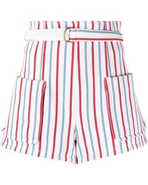 Philosophy Di Lorenzo Serafini Striped High-Waisted Shorts - Multicolour