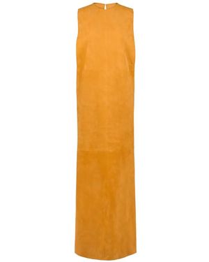 Tod's Twisted Open-Back Leather Maxi Dress - Metallic