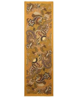 Etro Wool, Cashmere And Silk Shawl With Floral-Paisley Motif - Metallic