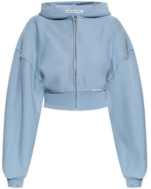 Alexander Wang Hooded Zip-Up Top - Blue