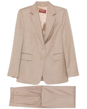 Max Mara Single-Breasted Suit - Natural