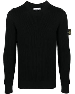 Stone Island ロゴパッチ セーター - ブラック