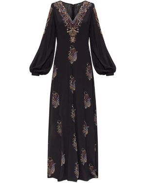 Etro V-Neck Maxi Dress - Black