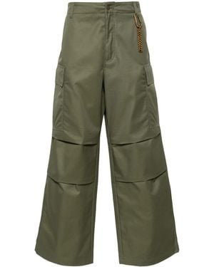 DARKPARK Twill Wide-Leg Trousers - Green
