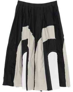 Casey Casey Falda Con Diseño Patchwork - Negro