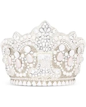Judith Leiber Bolso De Mano Crown Diana Con Cristales - Blanco
