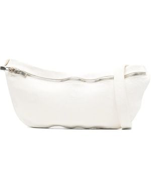 Guidi Zip-Up Leather Shoulder Bag - Natural