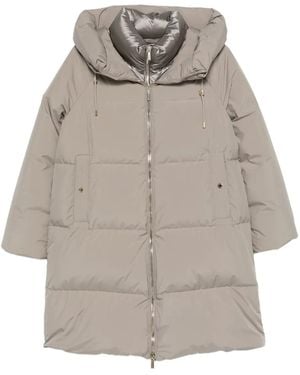 Moorer Hooded Zip-Fastening Coat - Grey