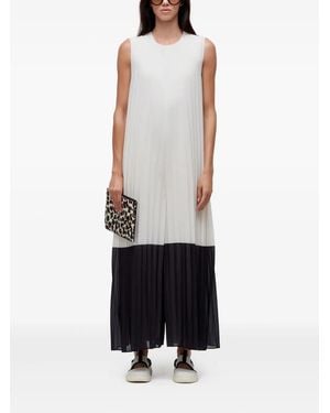 Osklen Pleated Sleeveless Two-Tone Jumpsuit - White