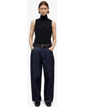 Cordera Pantalones Con Cierre De Botón - Azul