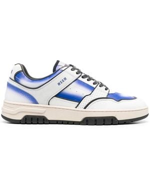 MSGM Calf Leather Trainers - Blue