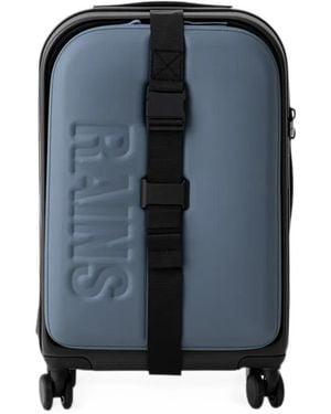 Rains Logo-Embossed Buckle-Strap Suitcase - Blue