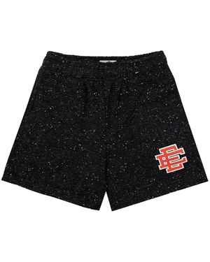 Eric Emanuel Ee Logo-Print Bouclé Fleece Shorts - Black