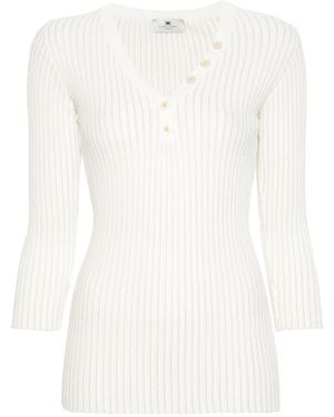 Elisabetta Franchi リブニット セーター - ホワイト