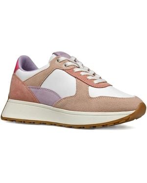 Geox Amabel Paneled Lace-Up Sneakers - Pink