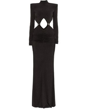 Nissa Rhinestone-Embellished Maxi Dress - Black