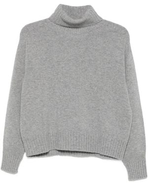 Vanisé Roll-Neck Knitted Sweater - Grey