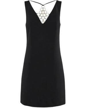 Nenette Chain-Detail V-Neck Dress - Black