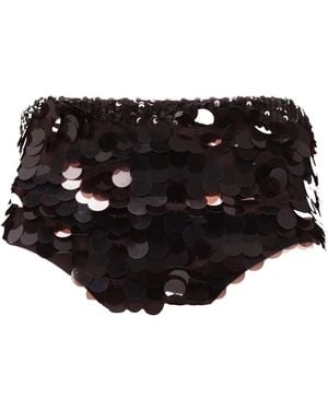 P.A.R.O.S.H. Sequin-Embellishment Shorts - Black