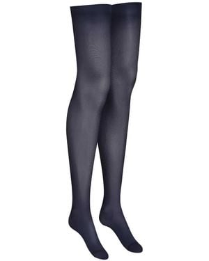 Maison Close Cut Curled Stockings - Blue