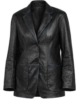 Giorgio Brato X Jade Button-Up Leather Jacket - Black