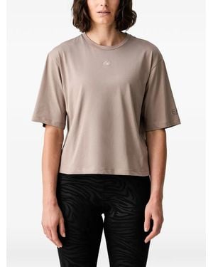 EA7 Lotus-Embroidered Short-Sleeve T-Shirt - Grey