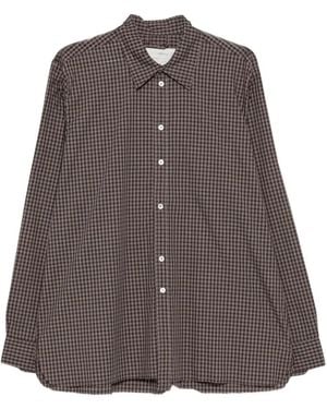 Camiel Fortgens Check-Print Raw-Edge Shirt - Brown