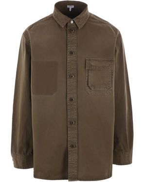 Loewe Hemdjacke aus Denim - Braun