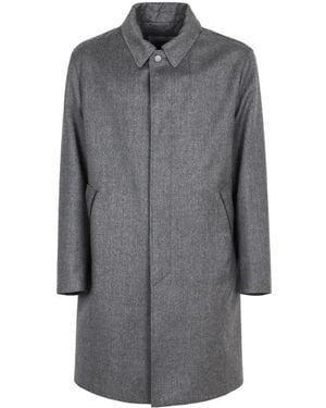 Canali Classic Collar Buttoned Coat - Gray
