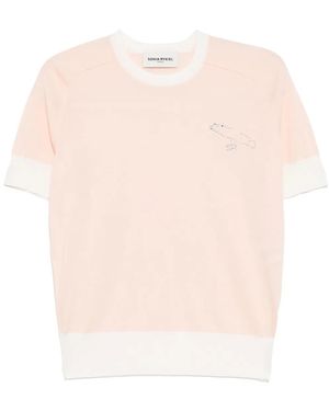 Sonia Rykiel Short-Sleeves Sweater - White