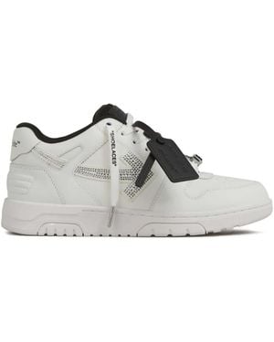 Off-White c/o Virgil Abloh Out Of Office Crystal-Embellished Trainers - Grey