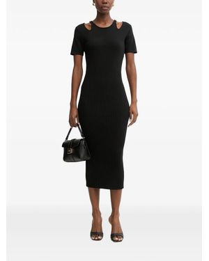 Fracomina Easychic Cut-Out Chain-Link Midi Dress - Black