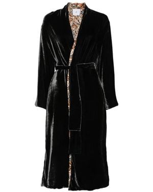 Whyci Cape En Velours À Fleurs - Black