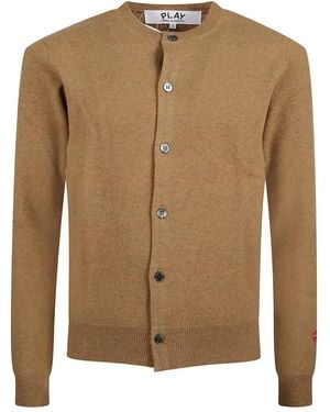COMME DES GARÇONS PLAY Button Heart-Motif Cardigan - Brown